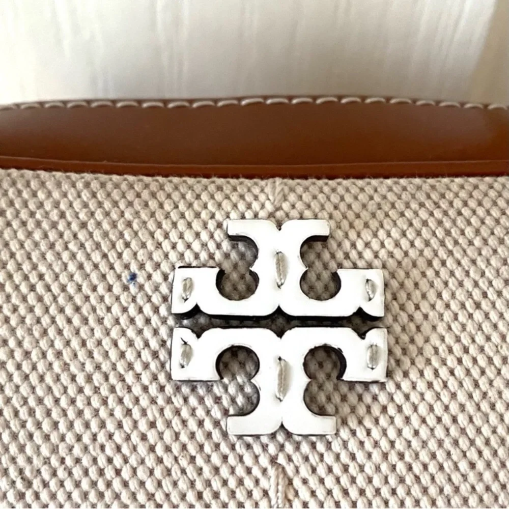 Tory Burch McGraw Color Block Patent Leather Canvas Camera Crossbody Bag - Picture 6 of 15